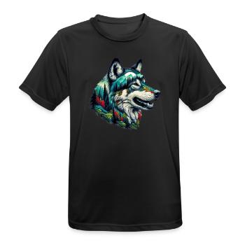 Loup - T-shirt respirant Homme - noir - Devant - AI Model Male 178 light (178cm)