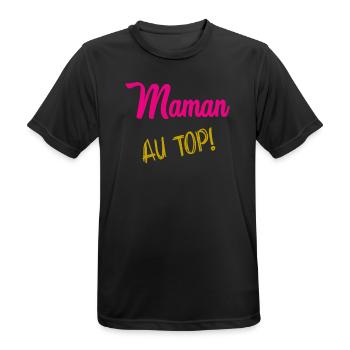 MOM - Men's Breathable T-Shirt - black - Front - AI Model Male 178 light (178cm)