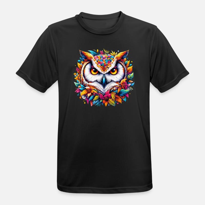 Eule - Männer T-Shirt atmungsaktiv - Schwarz