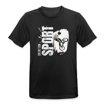 Eins mit dem Sport - BMX - Männer T-Shirt atmungsaktiv - Schwarz - Vorne - AI Model Male 178 light (178cm)