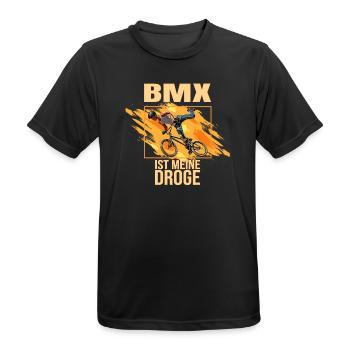 BMX ist meine Droge - Männer T-Shirt atmungsaktiv - Schwarz - Vorne - AI Model Male 178 light (178cm)