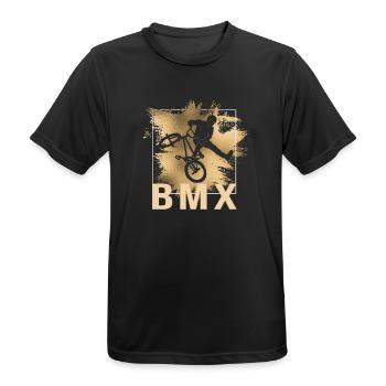 BMX - Männer T-Shirt atmungsaktiv - Schwarz - Vorne - AI Model Male 178 light (178cm)