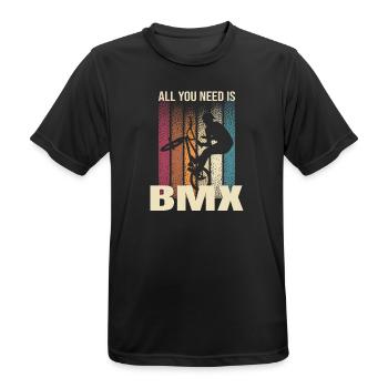 All you Need is BMX - Männer T-Shirt atmungsaktiv - Schwarz - Vorne - AI Model Male 178 light (178cm)