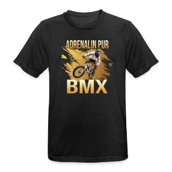 Adrenalin pur - Männer T-Shirt atmungsaktiv - Schwarz - Vorne - AI Model Male 178 light (178cm)