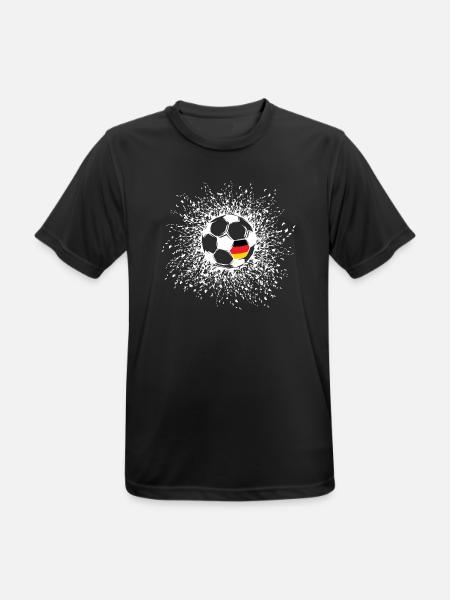 Fußball Deutschland Sonne Illustration Explosion - Männer T-Shirt atmungsaktiv - Schwarz