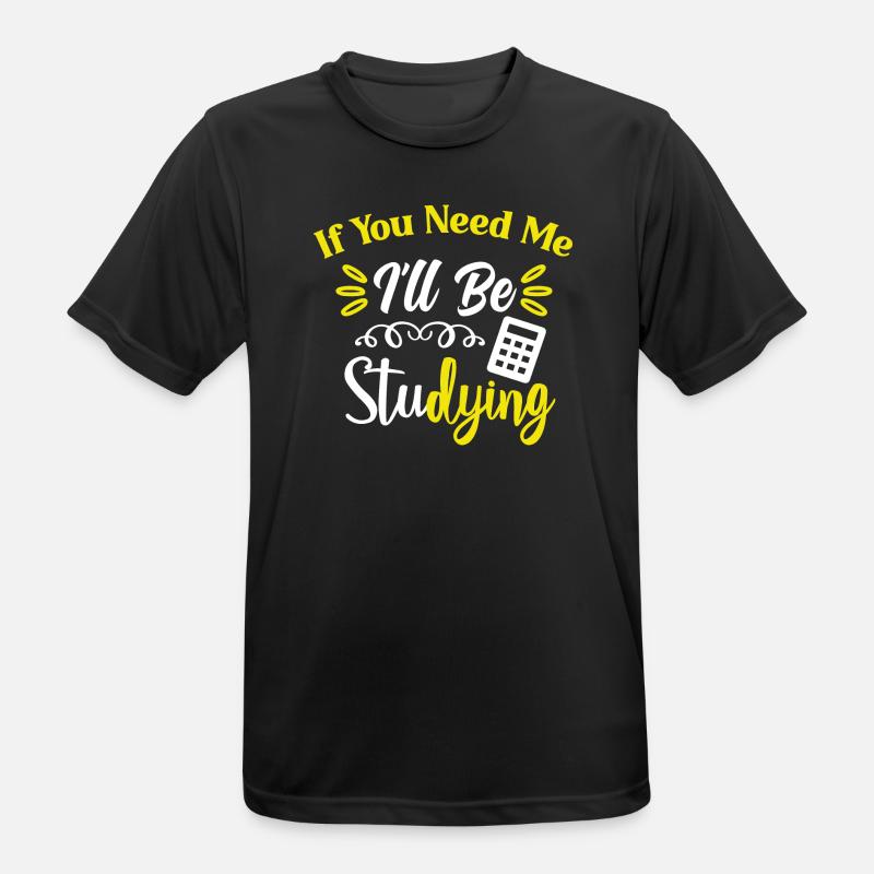 Studying Students Learning Practice Assignment Exams - Men's Breathable T-Shirt - black