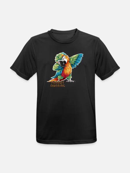 Perrot synchronisiert Gefiederte Scherben Der tropische Papagei - Männer T-Shirt atmungsaktiv - Schwarz