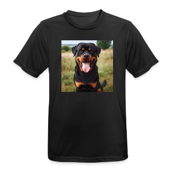 Rottweiler - Men's Breathable T-Shirt - black - Front - AI Model Male 178 light (178cm)
