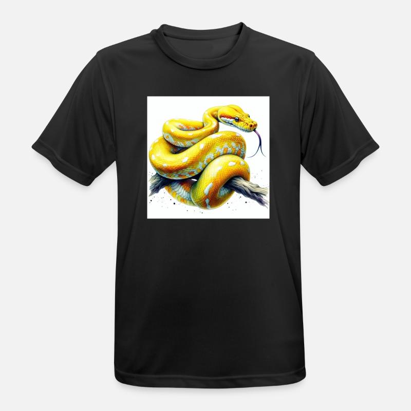 Gelbe Python - Männer T-Shirt atmungsaktiv - Schwarz