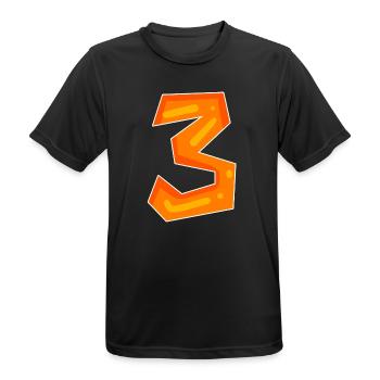 3 orange - Männer T-Shirt atmungsaktiv - Schwarz - Vorne - AI Model Male 178 light (178cm)