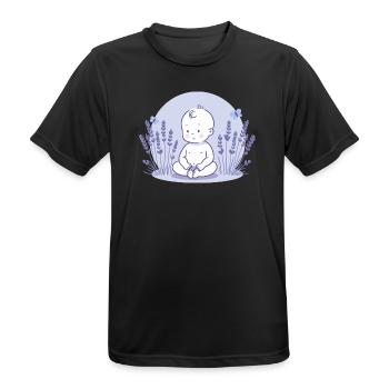 Baby in lavender - Men's Breathable T-Shirt - black - Front - AI Model Male 178 light (178cm)