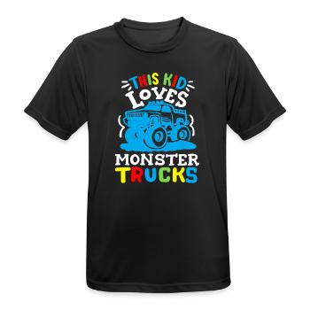 Monstertrucks für Kinder - Männer T-Shirt atmungsaktiv - Schwarz - Vorne - AI Model Male 178 light (178cm)