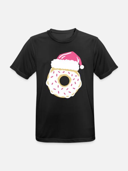 Donut Weihnachtsmütze - Männer T-Shirt atmungsaktiv - Schwarz