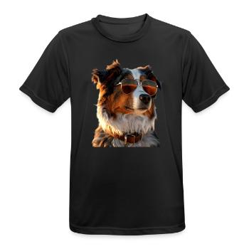 Australian Shepherd Dog Lover Cute Aussie - Men's Breathable T-Shirt - black - Front - AI Model Male 178 light (178cm)