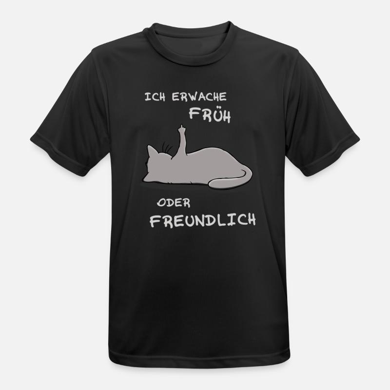 Ich erwache früh oder freundlich - Männer T-Shirt atmungsaktiv - Schwarz