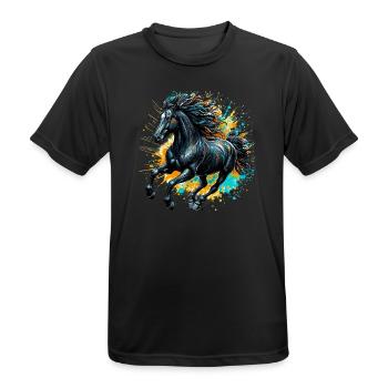 Cheval - T-shirt respirant Homme - noir - Devant - AI Model Male 178 light (178cm)