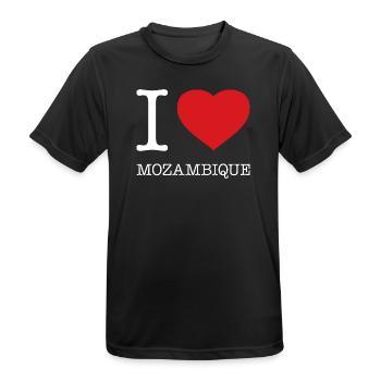 I LOVE MOZAMBIQUE Mosambik - Men's Breathable T-Shirt - black - Front - AI Model Male 178 light (178cm)