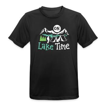 See Camping Zelten - Männer T-Shirt atmungsaktiv - Schwarz - Vorne - AI Model Male 178 light (178cm)