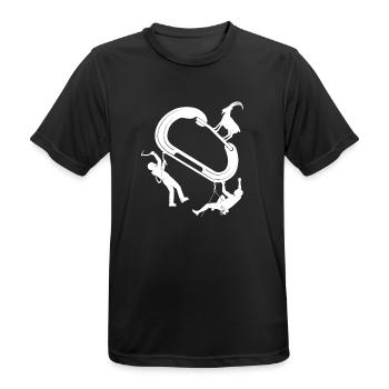 Zirkuslooping: Akrobaten um Ring - Männer T-Shirt atmungsaktiv - Schwarz - Vorne - AI Model Male 178 light (178cm)
