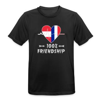 L'Autriche et la France : une amitié à 100 % - T-shirt respirant Homme - noir - Devant - AI Model Male 178 light (178cm)