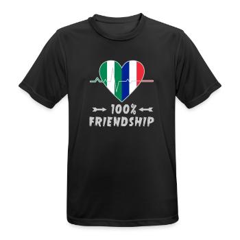 Nigeria and France 100% friendship - Men's Breathable T-Shirt - black - Front - AI Model Male 178 light (178cm)