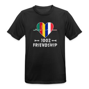Kamerun und Frankreich 100% Freundschaft - Männer T-Shirt atmungsaktiv - Schwarz - Vorne - AI Model Male 178 light (178cm)