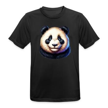 Panda - Männer T-Shirt atmungsaktiv - Schwarz - Vorne - AI Model Male 178 light (178cm)