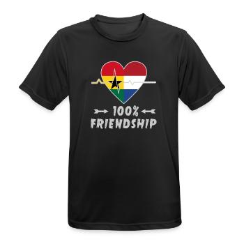 Ghana und Niederlande 100% Freundschaft - Männer T-Shirt atmungsaktiv - Schwarz - Vorne - AI Model Male 178 light (178cm)