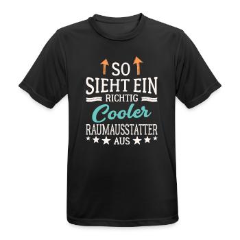 So sieht ein richtig cooler Raumausstatter aus - Männer T-Shirt atmungsaktiv - Schwarz - Vorne - AI Model Male 178 light (178cm)