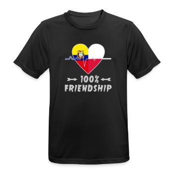 L'Equateur et la Pologne : amitié à 100 % - T-shirt respirant Homme - noir - Devant - AI Model Male 178 light (178cm)