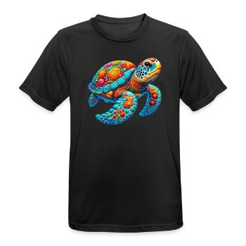 Schildkröte - Männer T-Shirt atmungsaktiv - Schwarz - Vorne - AI Model Male 178 light (178cm)