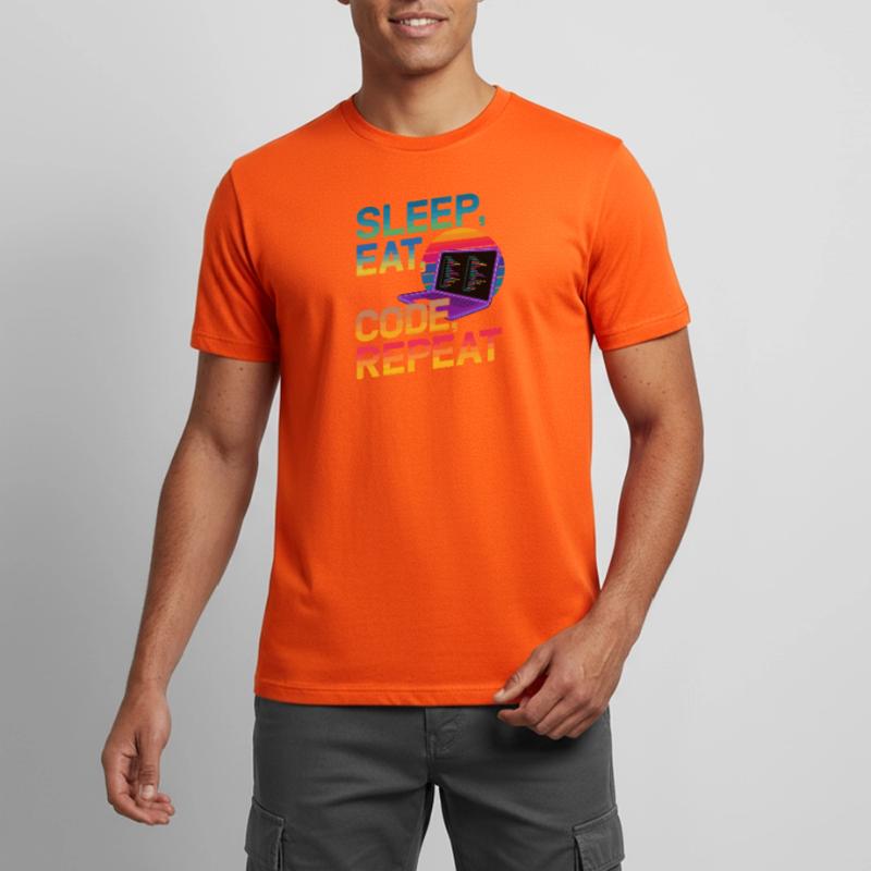Sleep Eat Code Repeat Gift pour Coder T-shirt respirant Homme