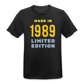 1989 - T-shirt respirant Homme - noir - Devant - AI Model Male 178 light (178cm)