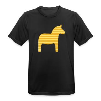 Dala Horse Stripes Sweden Scandinavian Xmas - Men's Breathable T-Shirt - black - Front - AI Model Male 178 light (178cm)