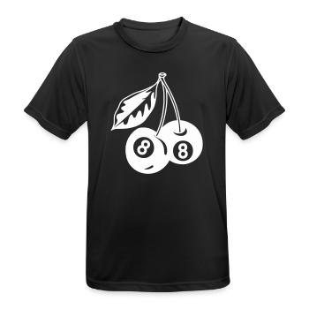 8-Kugel Kirschen Kreativ Minimalistisch - Männer T-Shirt atmungsaktiv - Schwarz - Vorne - AI Model Male 178 light (178cm)
