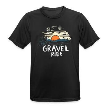 Gravel Ride cadeau pour un cycliste - gravel bike - T-shirt respirant Homme - noir - Devant - AI Model Male 178 light (178cm)
