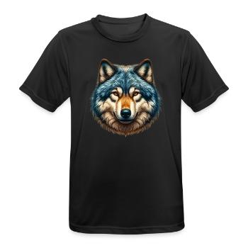 Wolf - Männer T-Shirt atmungsaktiv - Schwarz - Vorne - AI Model Male 178 light (178cm)
