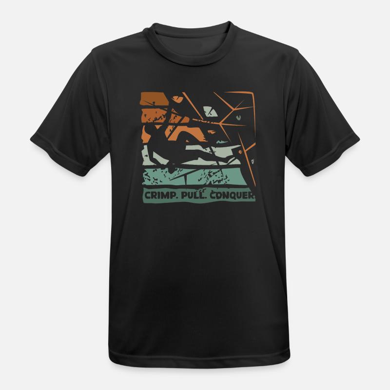 Bouldering – Crimping. Pull. Conquer. - Men's Breathable T-Shirt - black