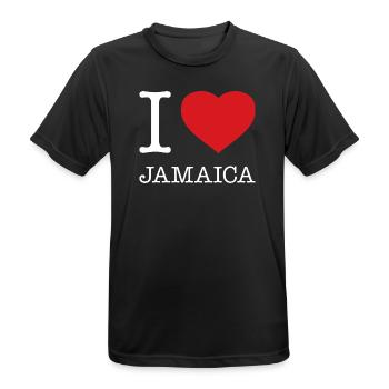 I LOVE JAMAICA - Men's Breathable T-Shirt - black - Front - AI Model Male 178 light (178cm)
