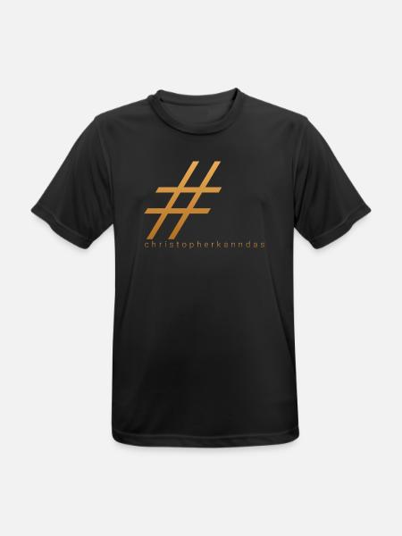 Christopher kann das Rautenmuster in Gold - Männer T-Shirt atmungsaktiv - Schwarz