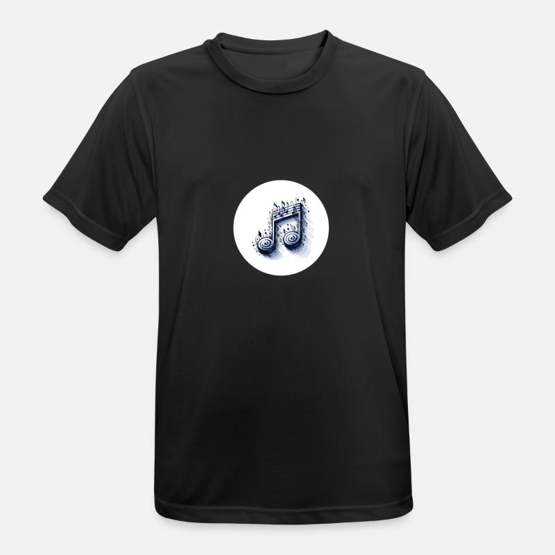 Musical notes in creative design - Men's Breathable T-Shirt - black