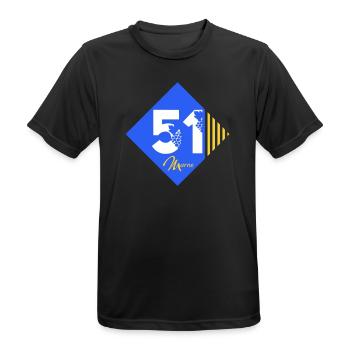 51 - Männer T-Shirt atmungsaktiv - Schwarz - Vorne - AI Model Male 178 light (178cm)