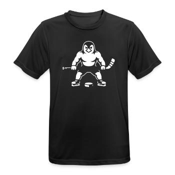 Hockey Penguin Silhouette Minimalist Strong - Men's Breathable T-Shirt - black - Front - AI Model Male 178 light (178cm)