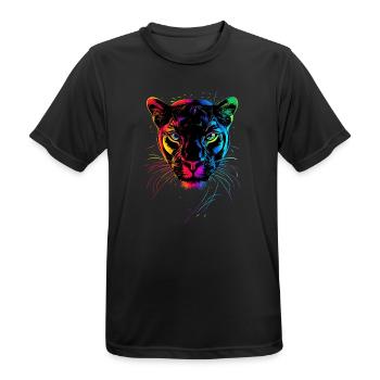 Panther Leopard Raubkatze Süße Großkatze Panter - Männer T-Shirt atmungsaktiv - Schwarz - Vorne - AI Model Male 178 light (178cm)