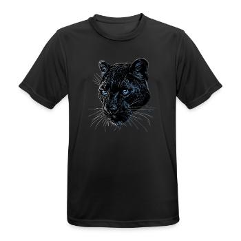 Panther Leopard Raubkatze Süße Großkatze Panter - Männer T-Shirt atmungsaktiv - Schwarz - Vorne - AI Model Male 178 light (178cm)