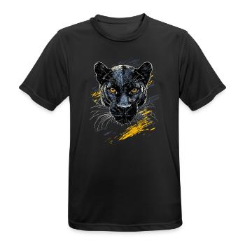 Panther Leopard Raubkatze Süße Großkatze Panter - Männer T-Shirt atmungsaktiv - Schwarz - Vorne - AI Model Male 178 light (178cm)
