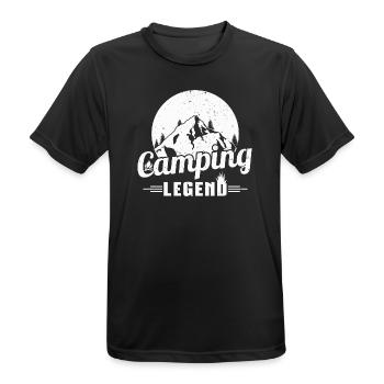 Mountain Camping Legend Design - Men's Breathable T-Shirt - black - Front - AI Model Male 178 light (178cm)