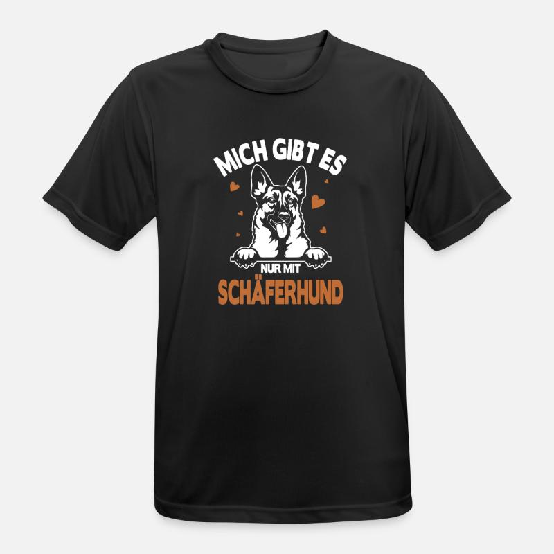 Schäferhund Geschenke Hund Frauchen Gassi - Männer T-Shirt atmungsaktiv - Schwarz