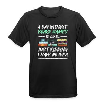 Ein Tag ohne Brettspiele - Board Games Quote - Männer T-Shirt atmungsaktiv - Schwarz - Vorne - AI Model Male 178 light (178cm)