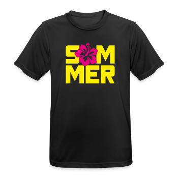 Summer Hawaii Blossom Holiday Holiday Flower Power Sun - Men's Breathable T-Shirt - black - Front - AI Model Male 178 light (178cm)